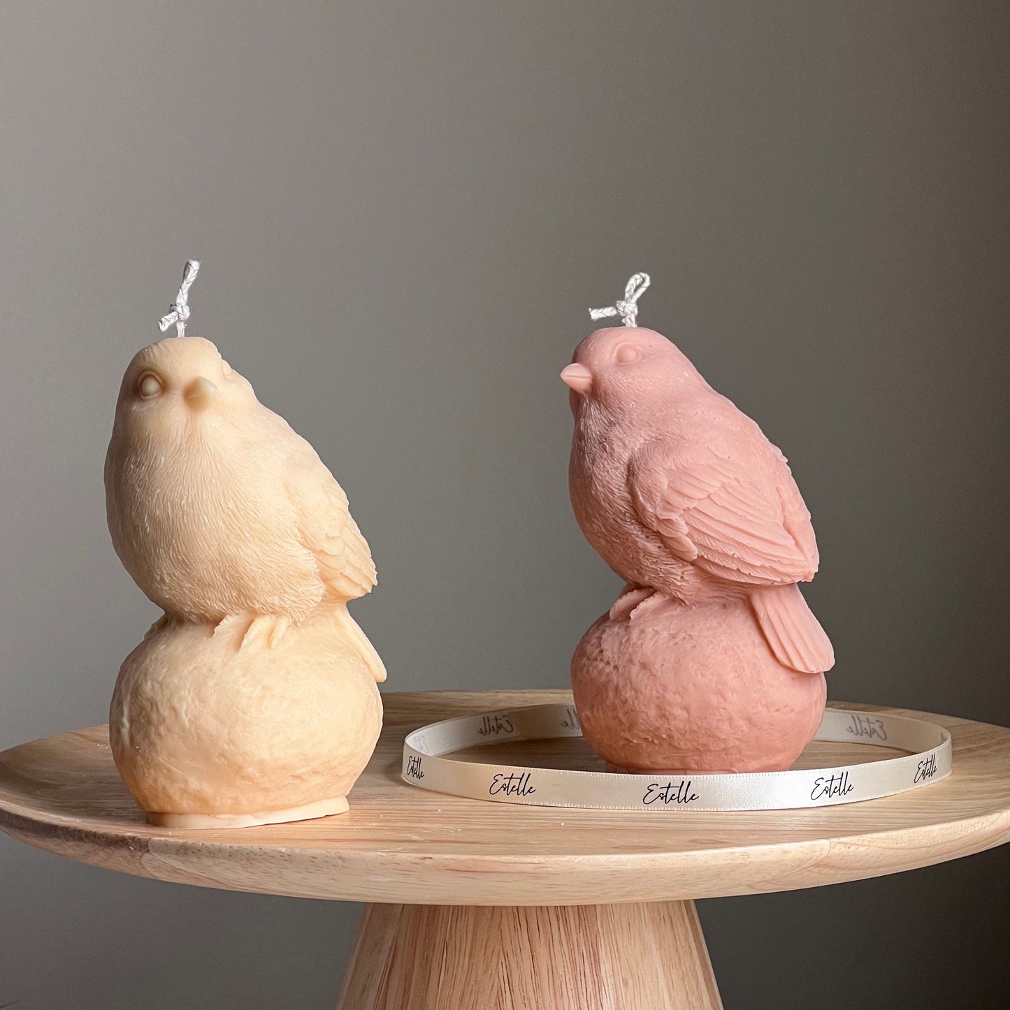 手作り鳥のソイワックスキャンドル：彫刻的なホームデコギフト