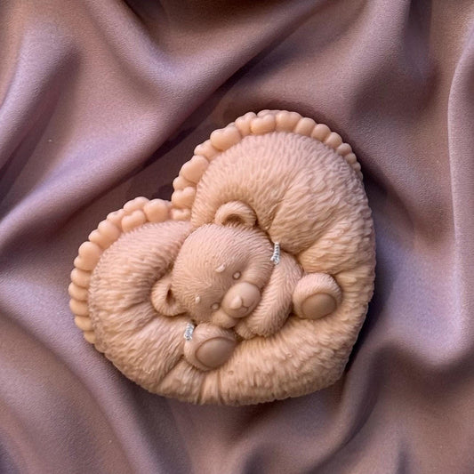 Teddy Bear Soy Candle | Heart-Shaped, Handmade Home Decor