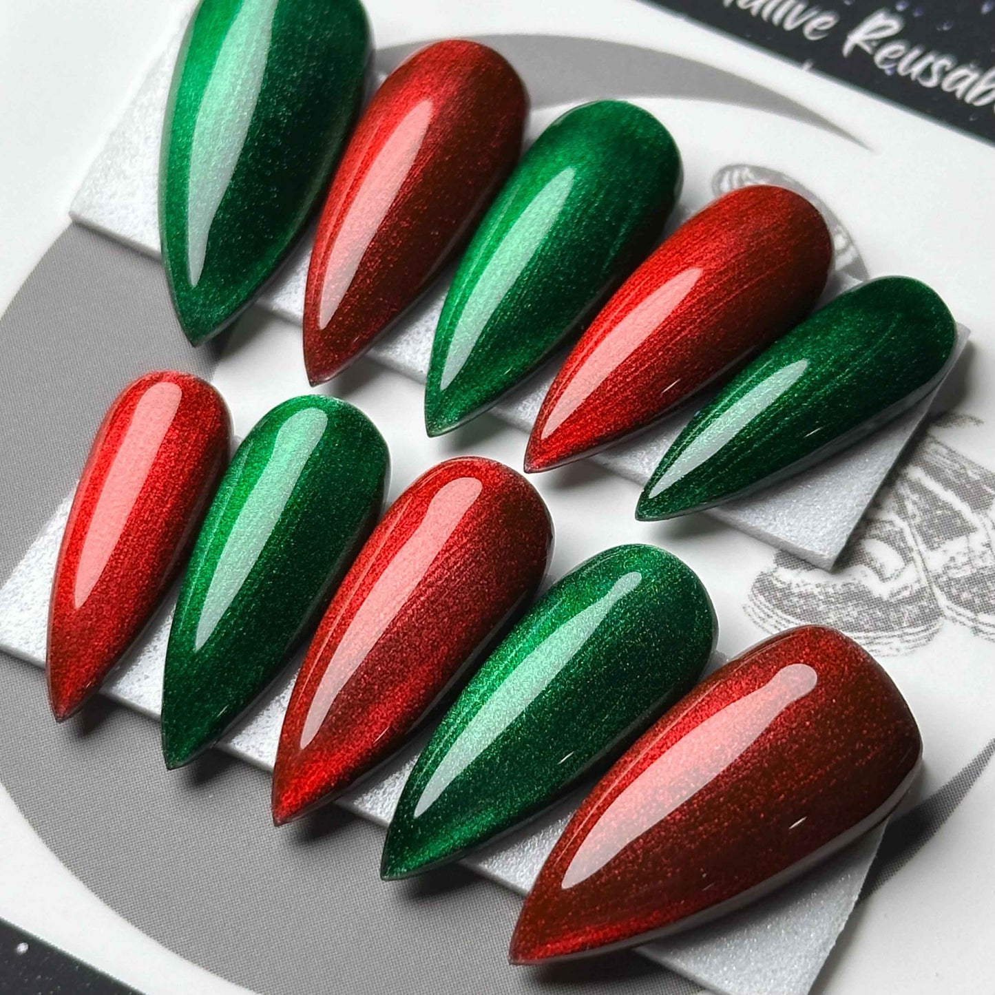 Red & Green Christmas Glass