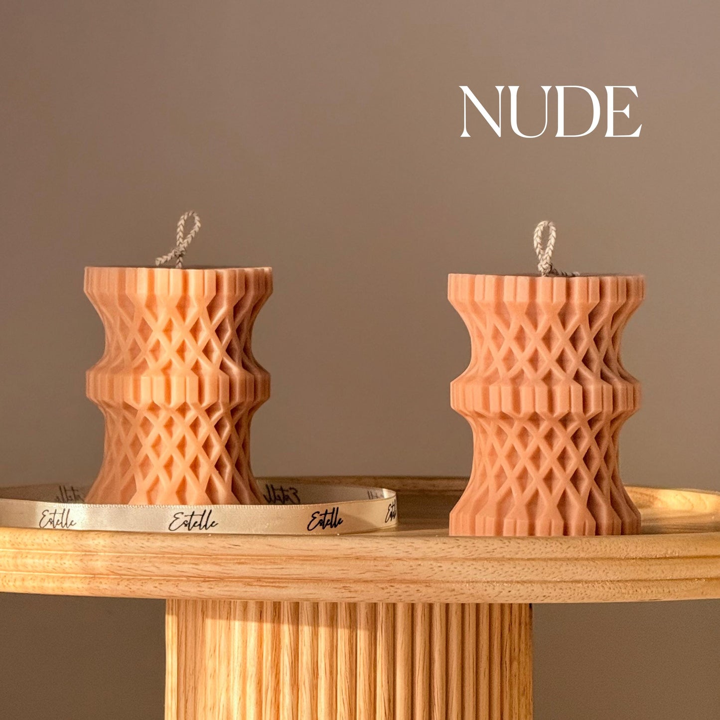 Kerze gewebte Säule| Handgefertigte Skulpturale Kerze| Moderne Wohnkultur
