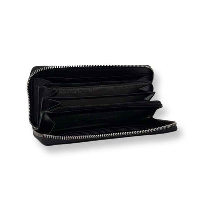 Petit portefeuille en cuir noir - Carla