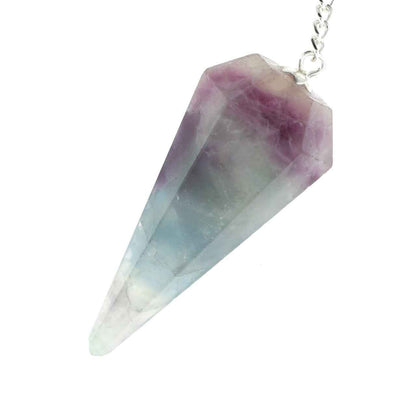 Purple and Green Fluorite Pendulum 6 Facet & Bead - 3 Pack