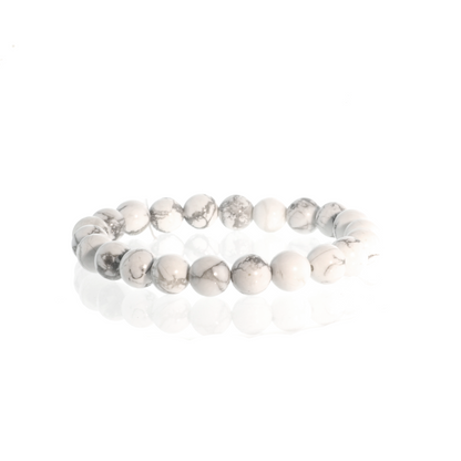 Howlite White Bead Bracelet