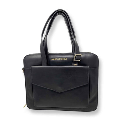 Sac de travail en cuir noir | Sofia