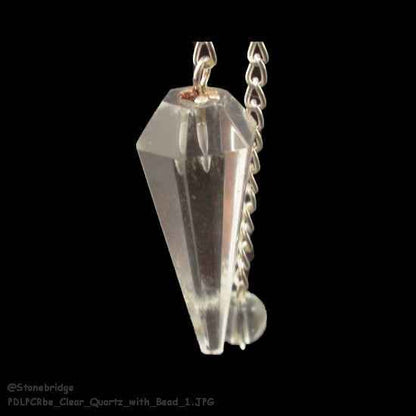 Clear Quartz Pendulum 6 Facet & Bead - 3 Pack