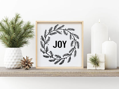 Joy Wreath Wood Sign - AURABAGS SHOP
