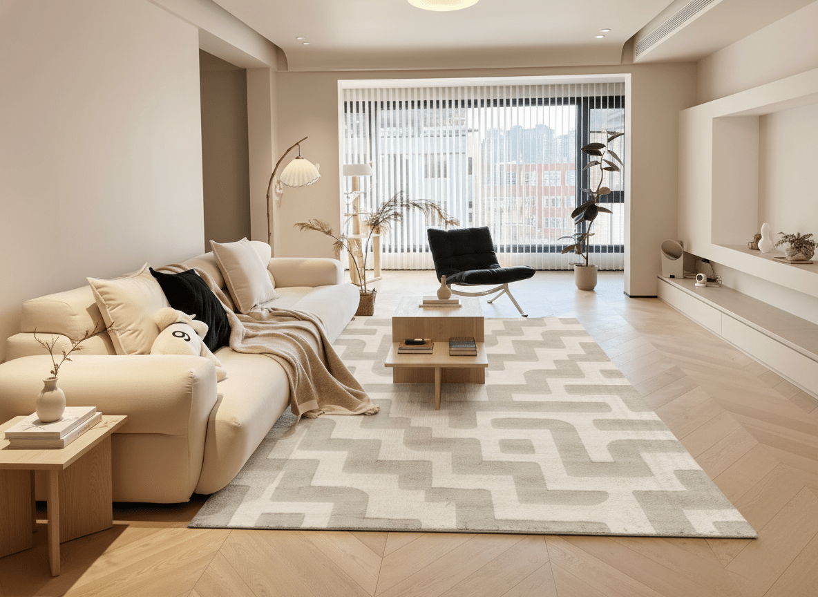 Labyrinth Milk Silk Carpet