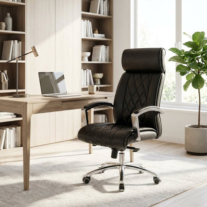 Lecce Diamond-Quilted Premium Leather Office Chair