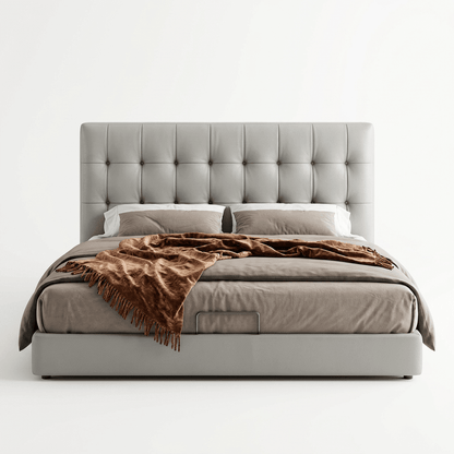 Leo Contemporary Eco-Leather Platform Bed