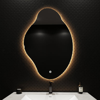 Loop Backlit LED Bathroom Mirror, Wave Sensor, Anti-Fog – 24"x38" / 26"x40"