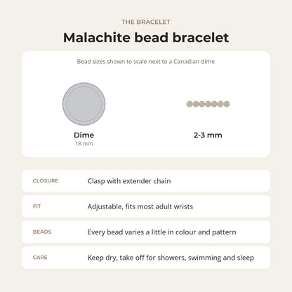 Malachite Bracelet - 2-3mm