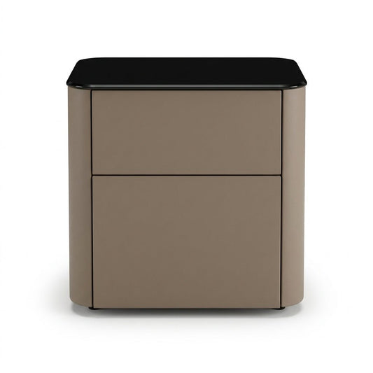 Nachttisch Malaga mit zwei Schubladen, Bronze-Finish