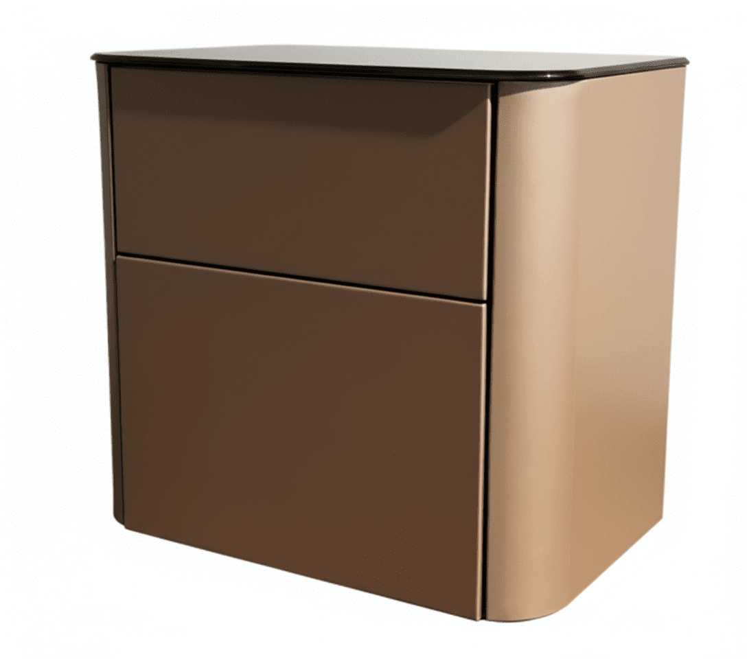 Malaga Two-Drawer Bronze Bedside Table