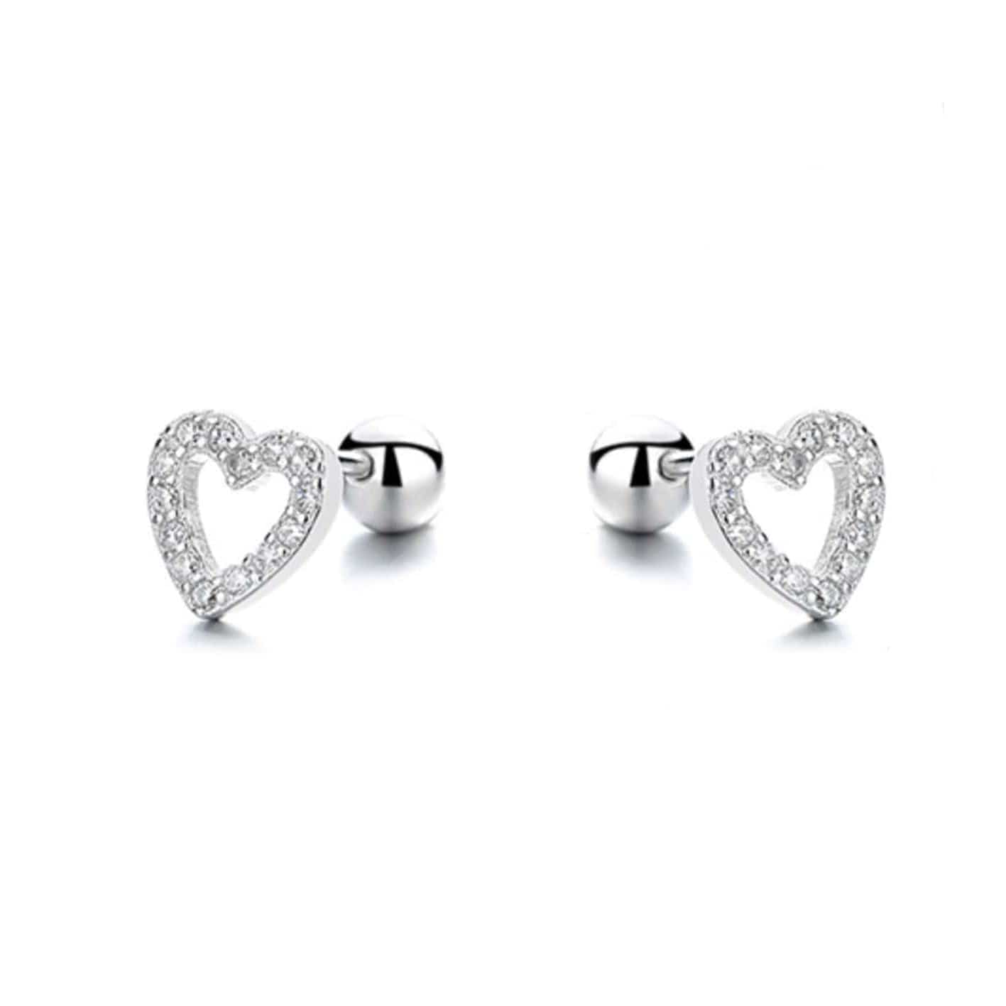 Boucles d'oreilles Coeurs en argent sterling