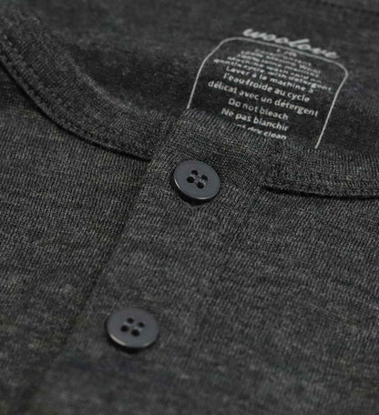 Men's Merino Wool Long Sleeve Henley — Midweight