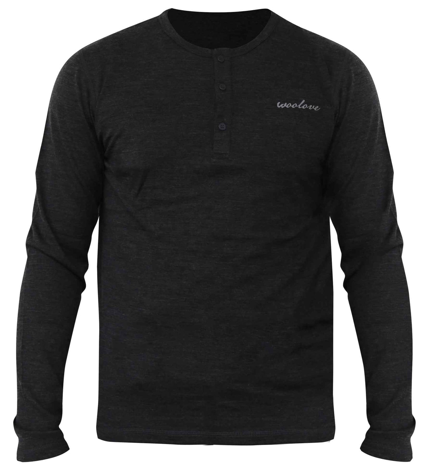 Men's Merino Wool Long Sleeve Henley — Midweight