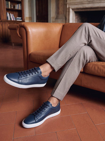 Royal Blue Calfskin Città Sneaker