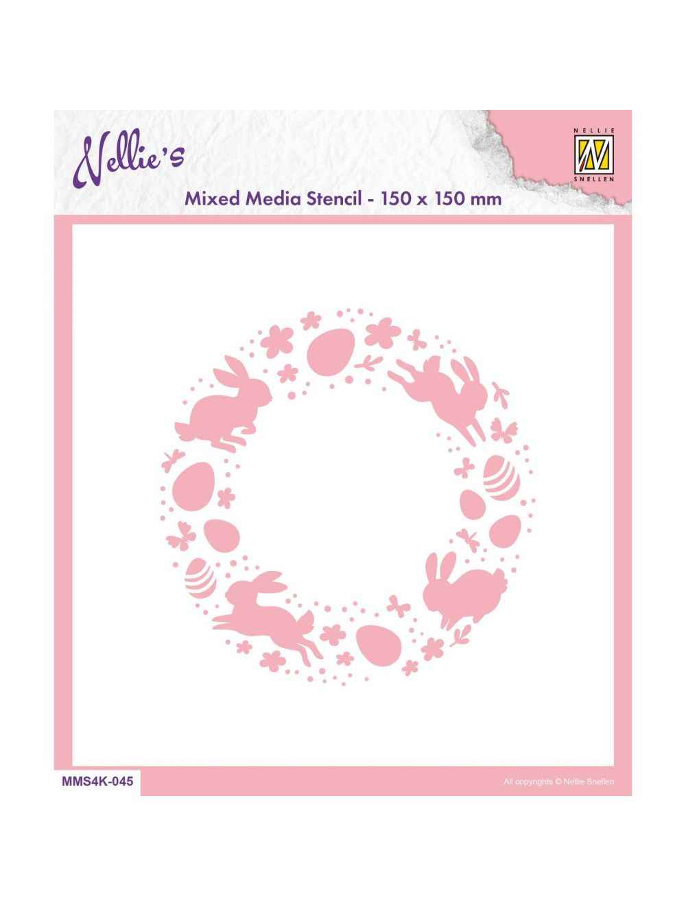 Nellie Snellen • Stencil 15x15cm Easter Wreath