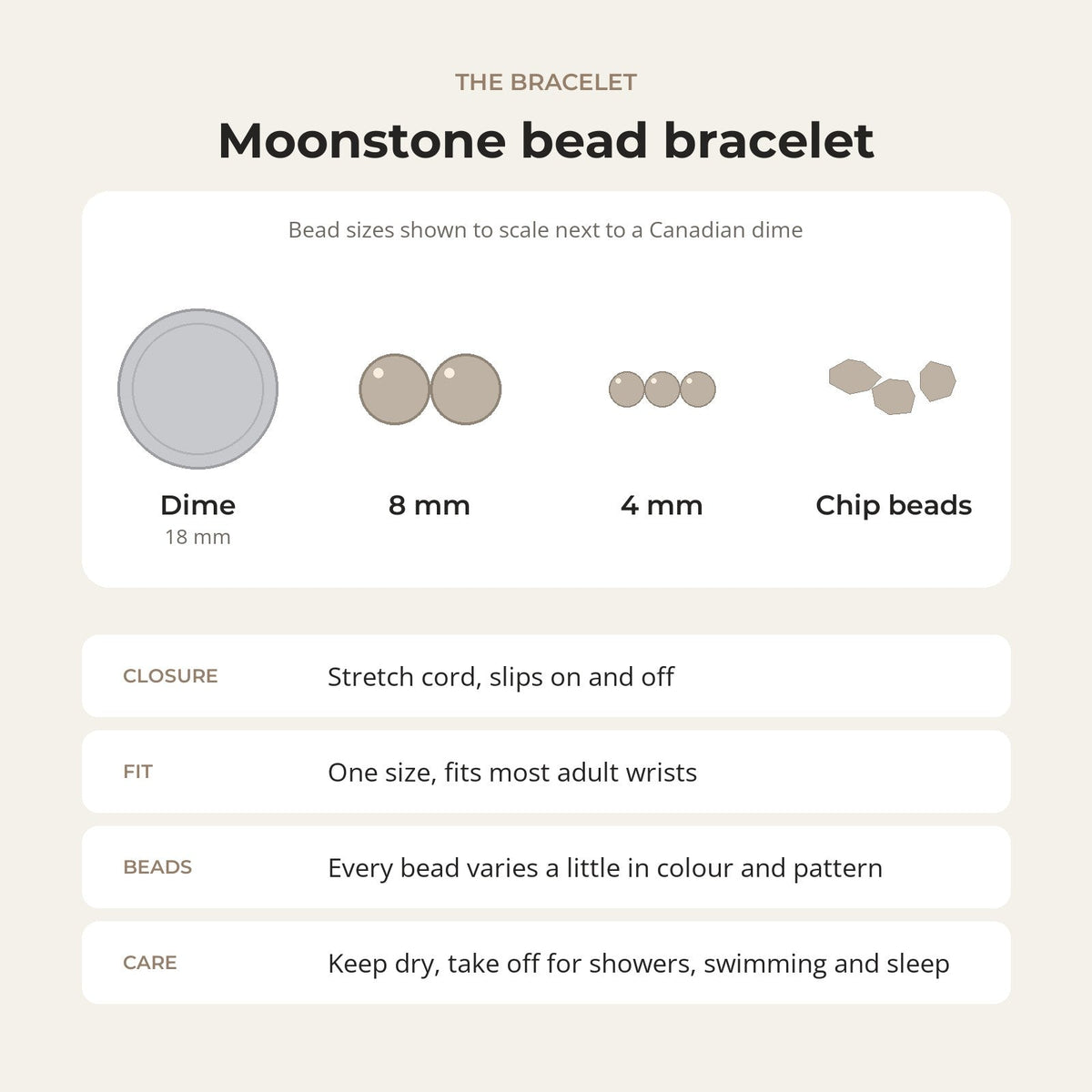 Moonstone Bead Bracelet