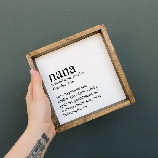 Nana Definition Wood Sign - AURABAGS SHOP