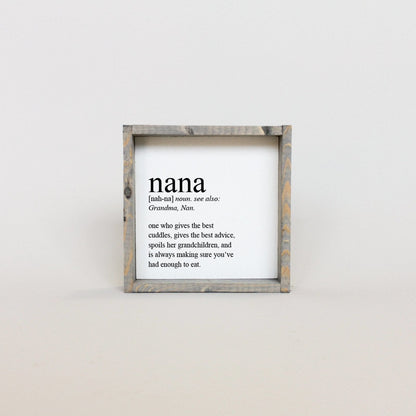 Nana Definition Wood Sign - AURABAGS SHOP