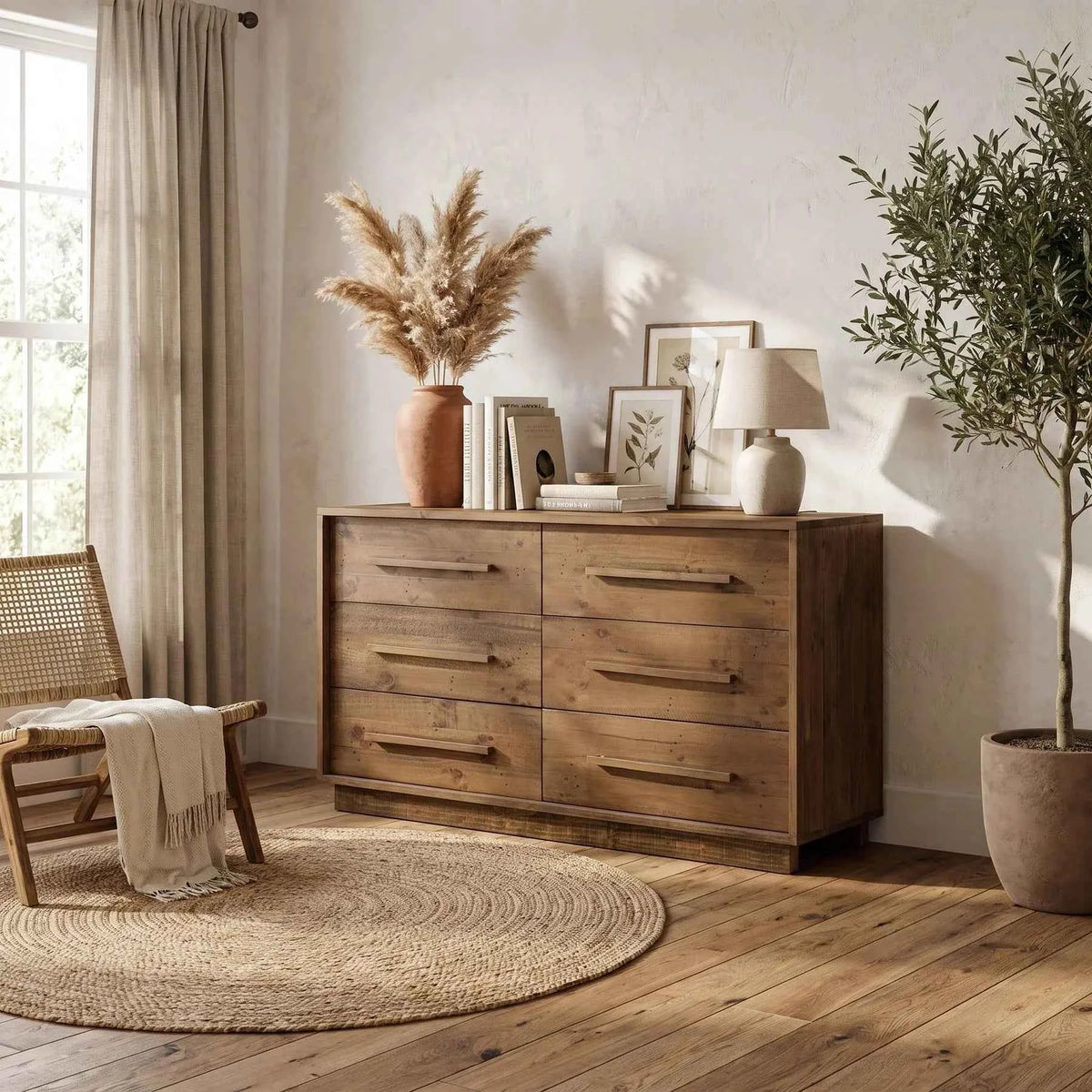Nevis 6 Drawer Dresser Dark Driftwood