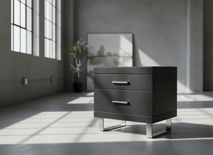Noir Luxe Two-Drawer Nightstand