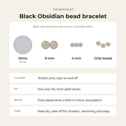 Obsidian Bead Bracelet
