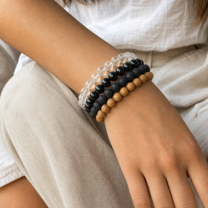 Obsidian Rainbow Round Bracelet - 8mm
