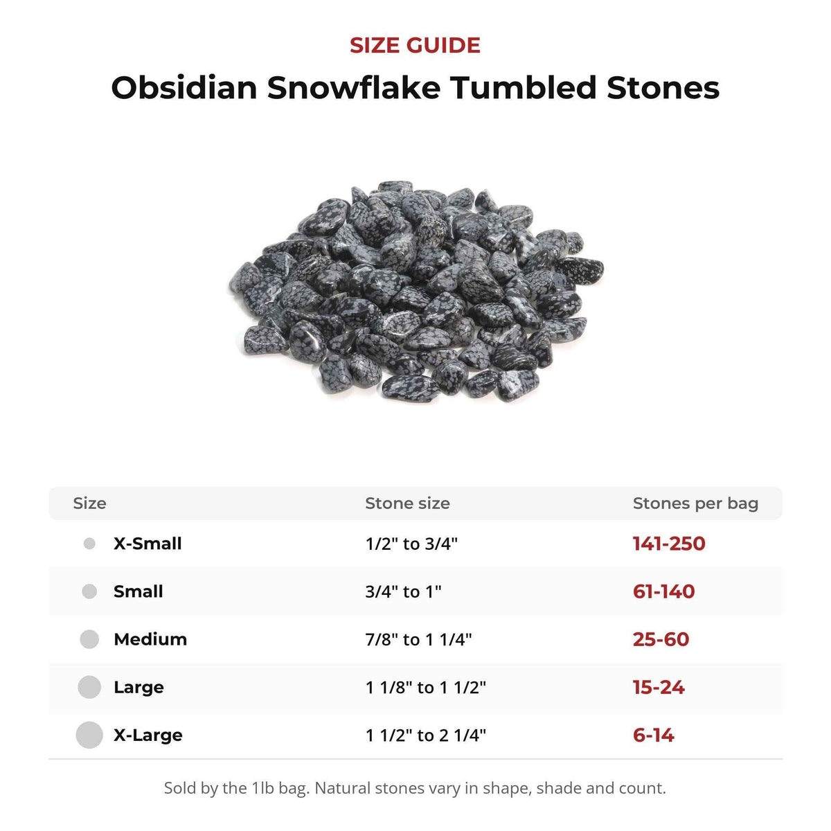 Obsidian Snowflake Tumbled Stones