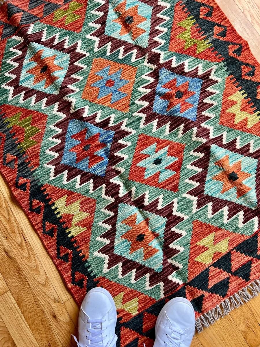 Afghan Maymana Kelimteppich | 1,19 m x 0,89 m