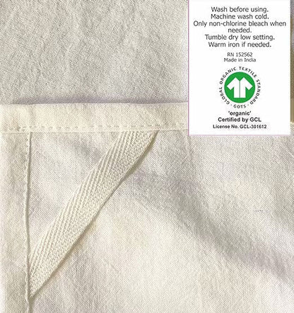 Flour Sack Tea Towel - 100% Organic Cotton - Downy Woodpecker