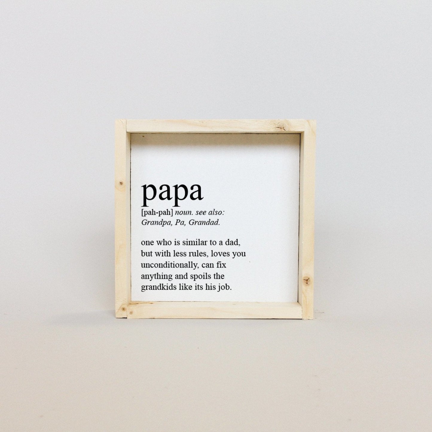 Papa Definition Wood Sign– Grandfather Gift Wall Art - AURABAGS SHOP