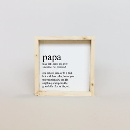 Papa Definition Wood Sign– Grandfather Gift Wall Art - AURABAGS SHOP