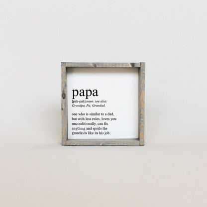 Papa Definition Wood Sign– Grandfather Gift Wall Art - AURABAGS SHOP
