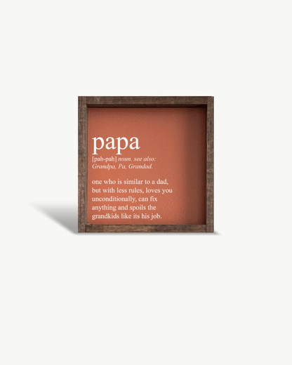 Papa Definition Wood Sign– Grandfather Gift Wall Art - AURABAGS SHOP