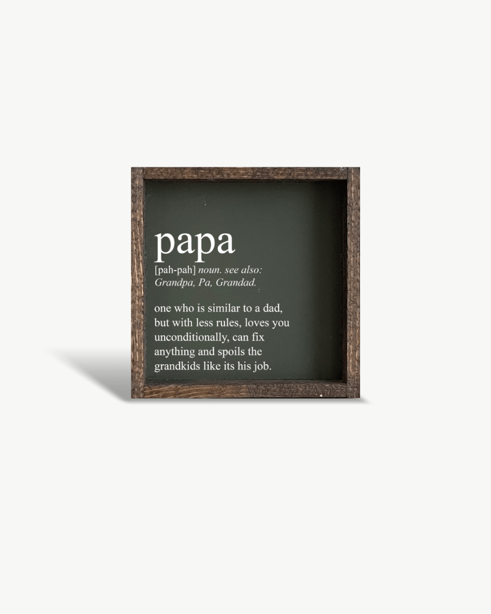 Papa Definition Wood Sign– Grandfather Gift Wall Art - AURABAGS SHOP