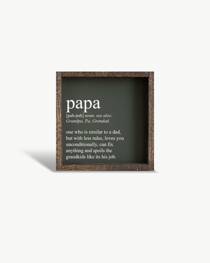 Papa Definition Wood Sign– Grandfather Gift Wall Art - AURABAGS SHOP
