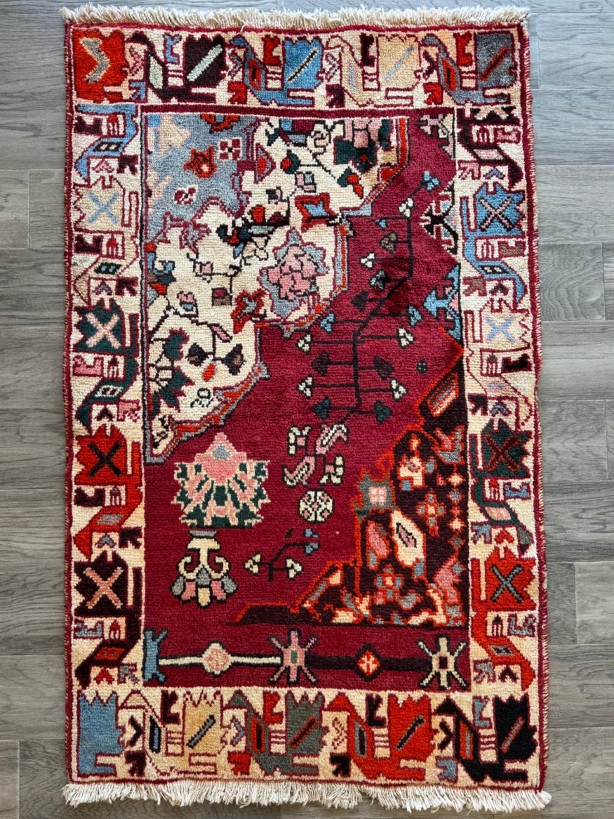 Persian Bakhtiari Wagireh Rug | 2' 5" x 3' 11"