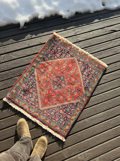 Persian Bijar Mini Rug | 2' 11" x 2' 5"