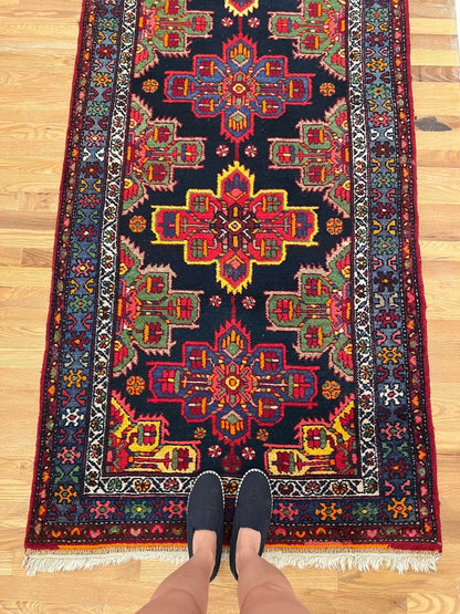 Persian Hamadan Runner Rug | 3' 5" x 8' 3"