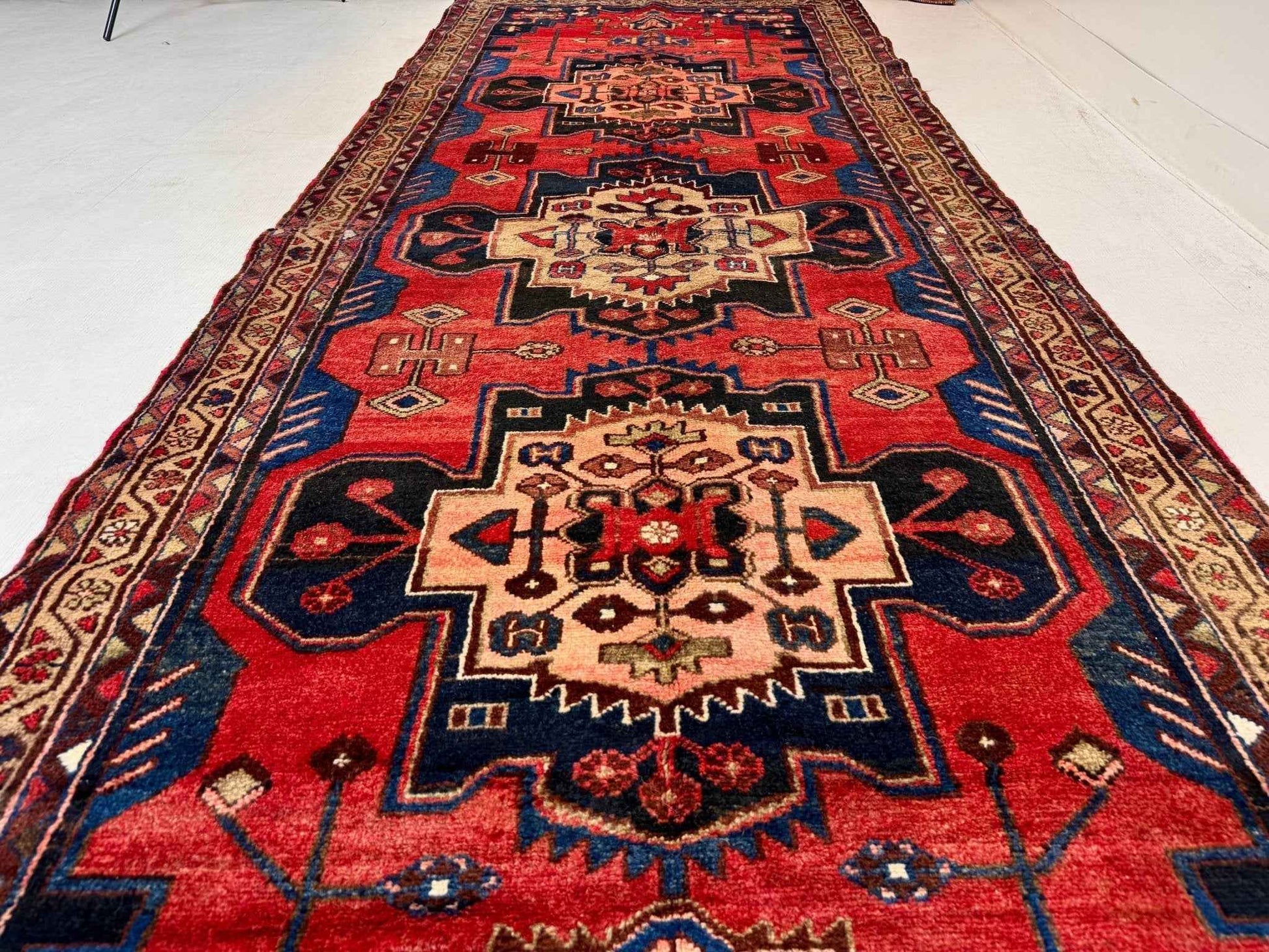 Persian Hamadan Runner Rug | 3' 6” x 9' 8"