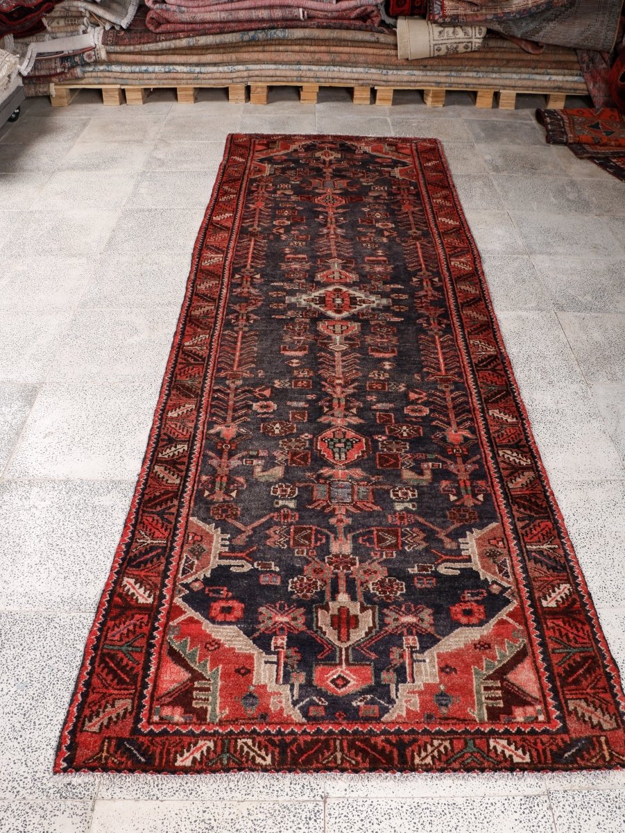 Persian Hamadan Runner Rug | 3' 5” x 10' 8"