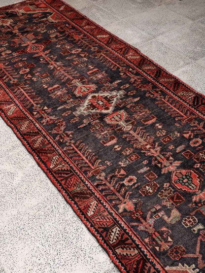 Persian Hamadan Runner Rug | 3' 5” x 10' 8"