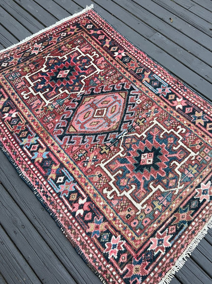 Persian Karaja Rug | 4' 7" x 3'