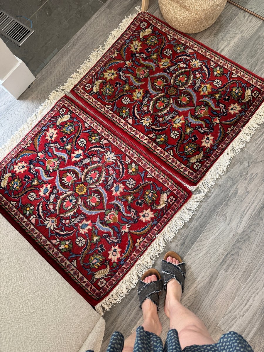 Persian Kashan Twin Rugs | 2' 2" x 2' 8"