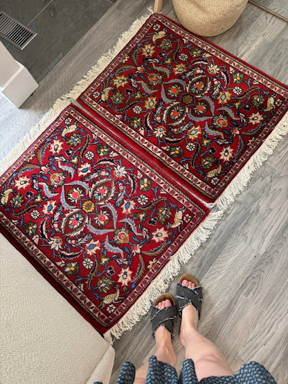 Persian Kashan Twin Rugs | 2' 2" x 2' 8"