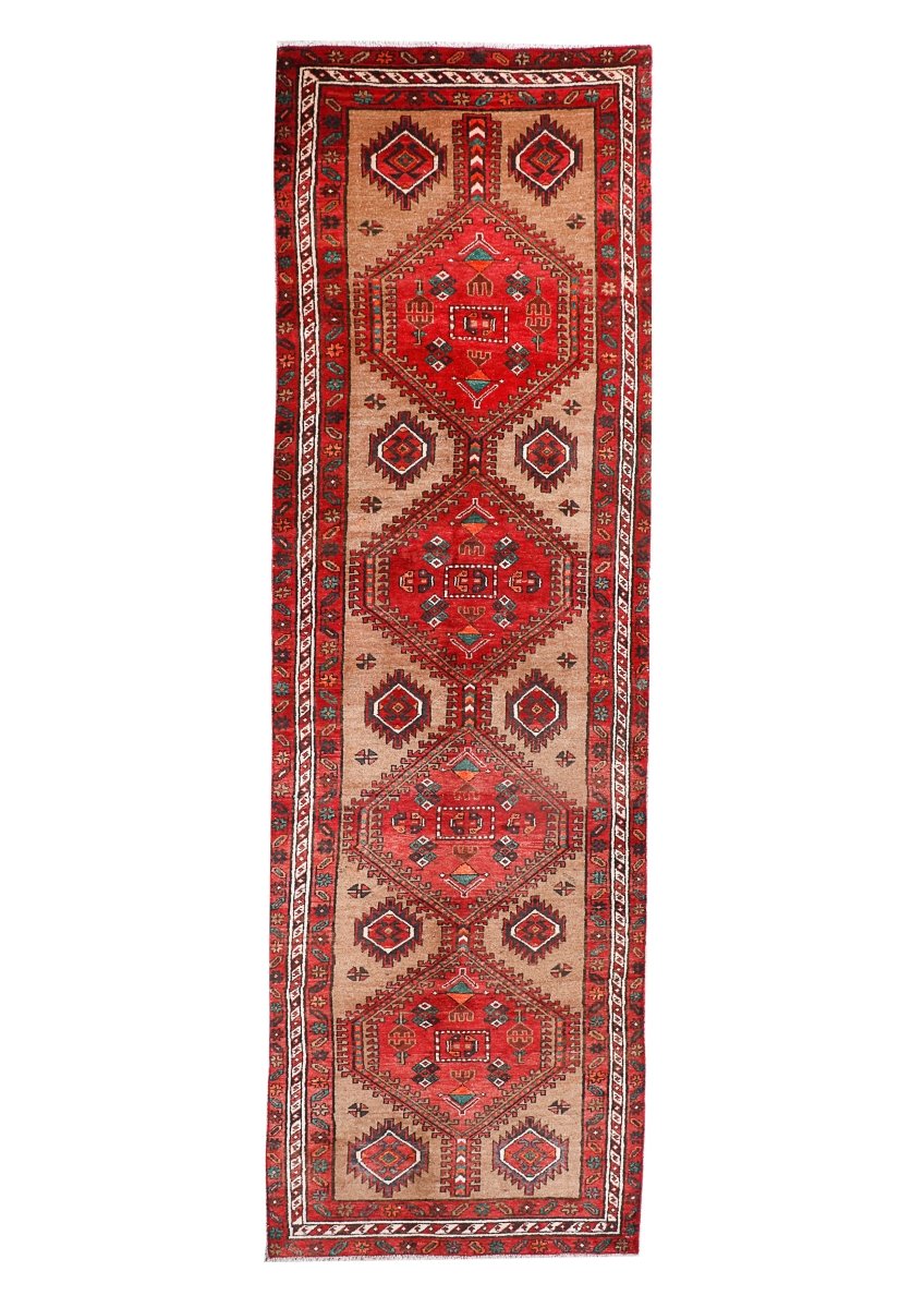 Persian Meshkin Runner Rug | 3' 6” x 13' 4"