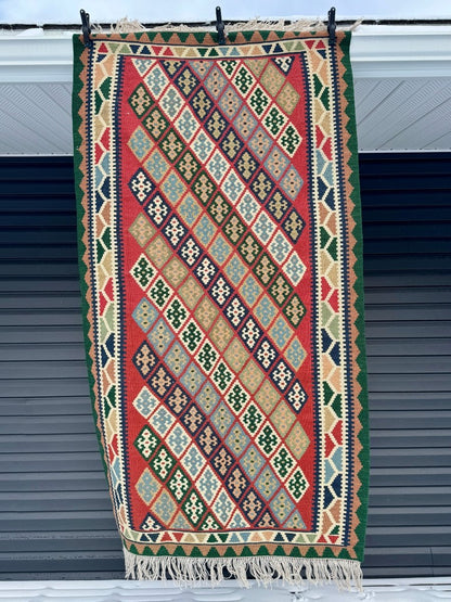 Persian Qashqai Kilim Rug | 3' 8" x 6' 5"