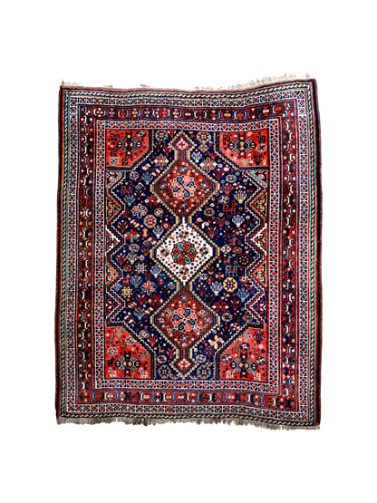 Persian Qashqai Rug | 4' x 5' 1"